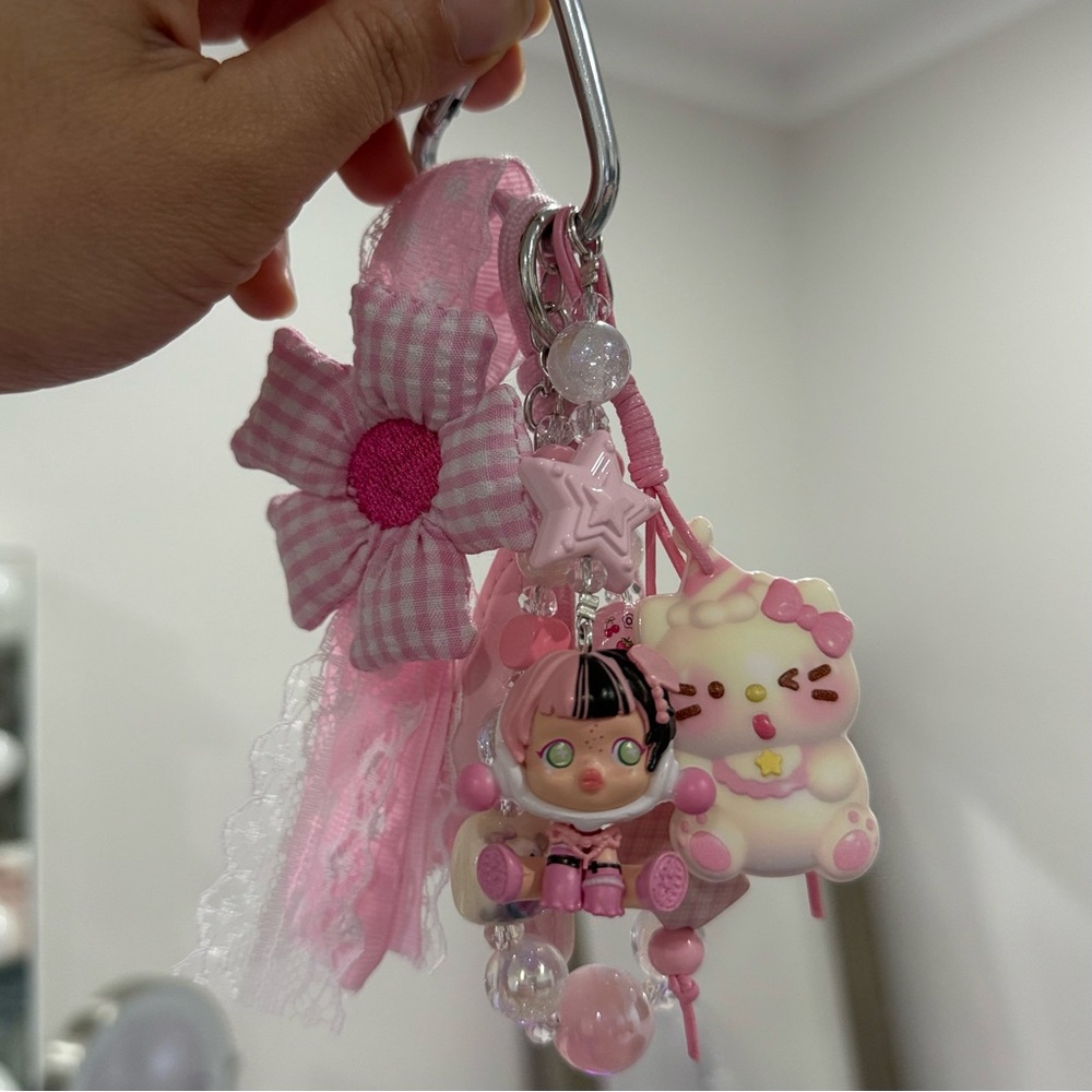 Sold! Cute Pink Skullpanda Keychain